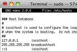 Editing the Hosts File on a Mac Using Terminal